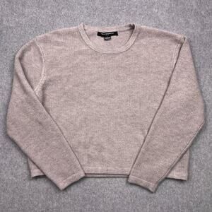 French Connection Cropped Sweater Womens Large Gray Long Sleeve